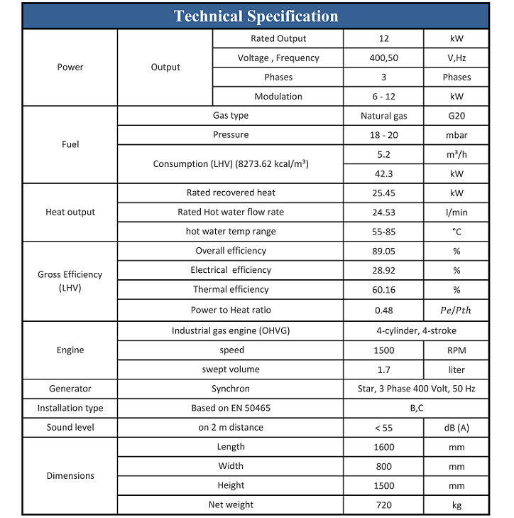 micro CHP Technical Specification